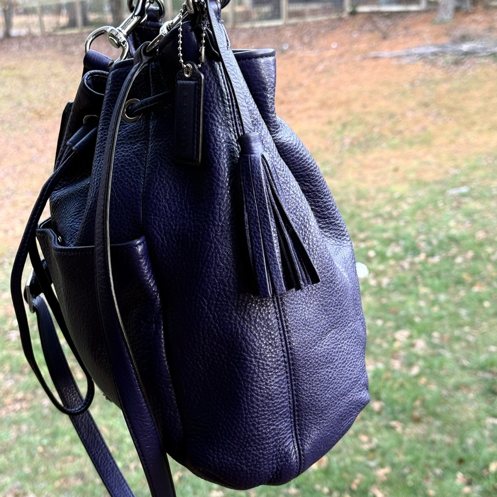 Coach Purple Leather Bucket Bag - Picture 4 of 16